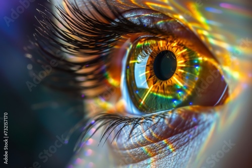 Human Cyborg AI Eye color vision. Eye cranial nerve ii optic nerve lens Alpha agonist eye drop color vision. Visionary iris eyeball sight ganglion cell eyelashes
