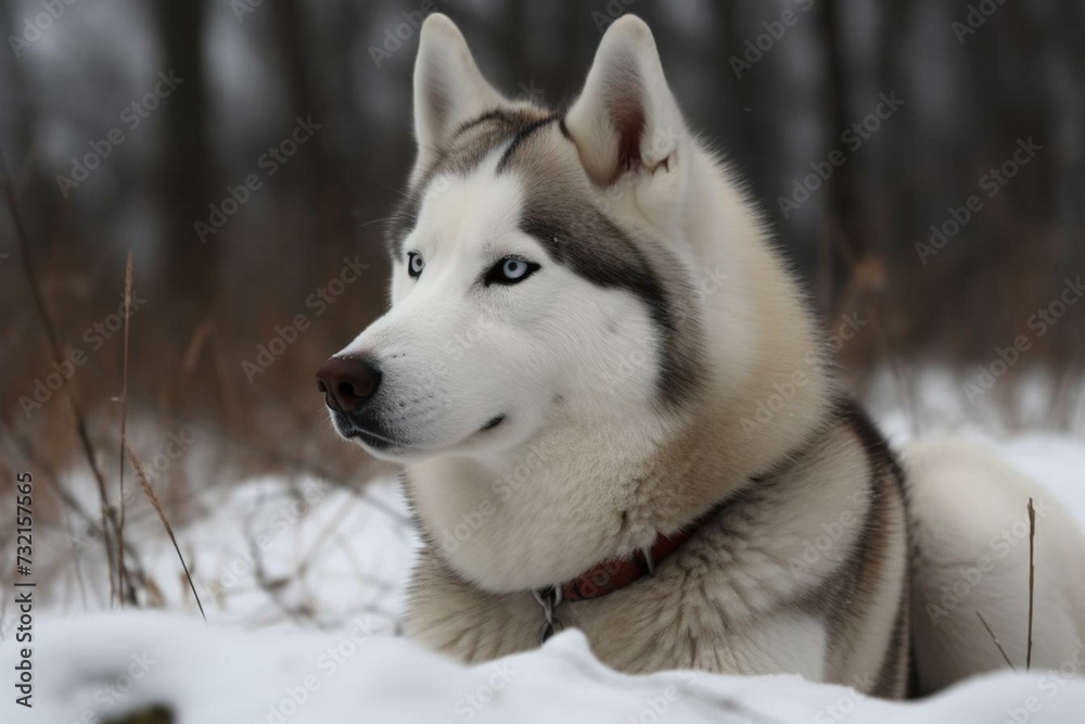 A breed of dog known as Siberian Husky. Generative AI