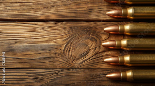 A rifle and a carbine ammo close up photo