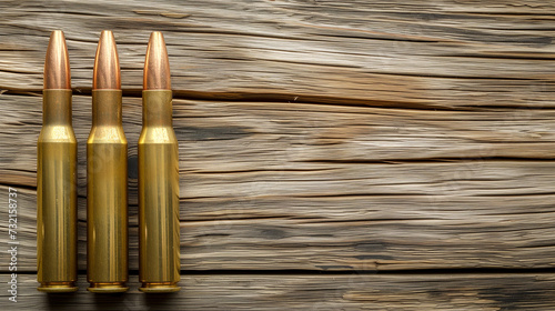 A rifle and a carbine ammo close up