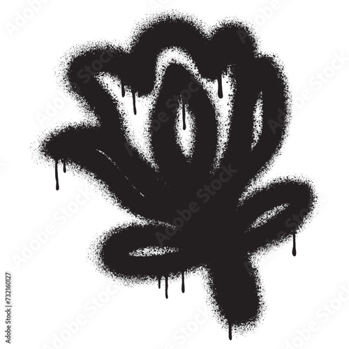 Spray Painted Graffiti flower Sprayed isolated with a white background.