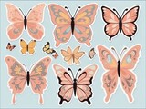 Digitally generated image of set of butterflies
