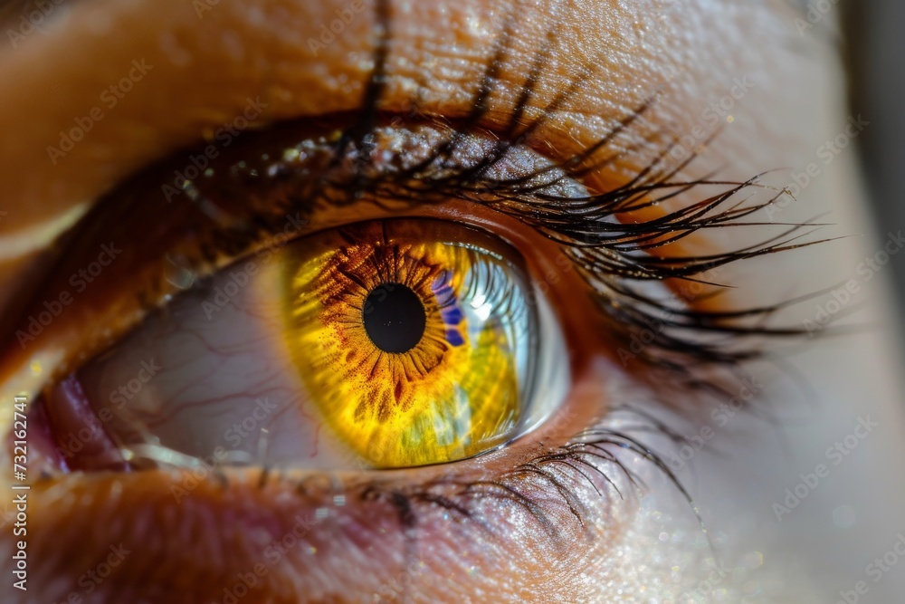 Human Cyborg AI Eye cone opsin genes. Eye blue optic nerve lens asian eyelid surgery color vision. Visionary iris diplopia sight nyctalopia eyelashes