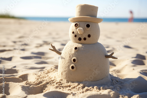 Snowman on the sand