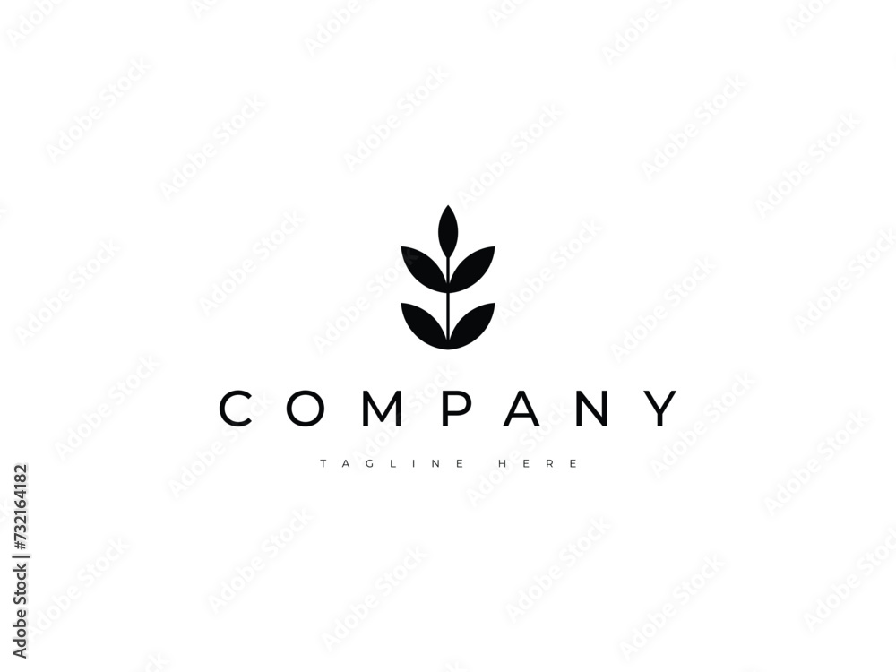 creative sprout leaf eco logo design