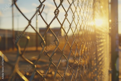 A security fence on an industrial site.