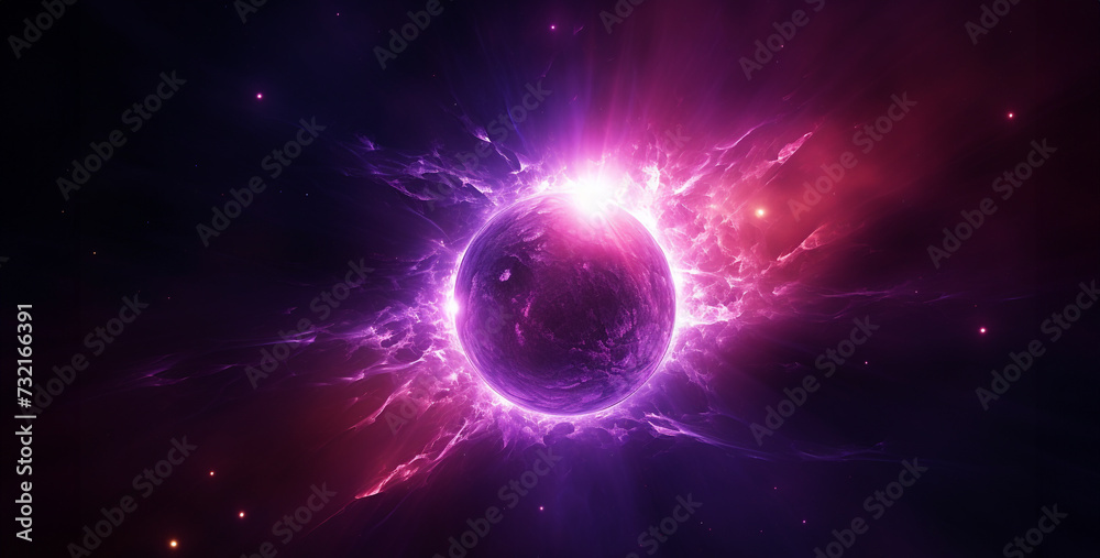 Abstract fractal illustration for creative design looks like planet Earth in space,Futuristic abstract background with planet and lightning. 3d rendering,
