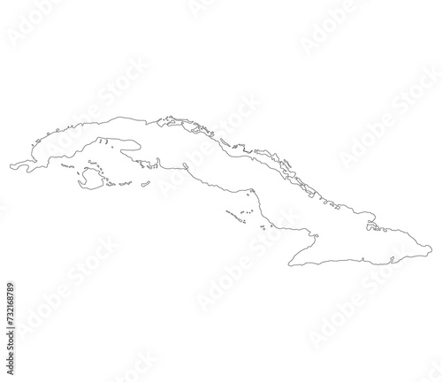 Cuba map. Map of Cuba in white color