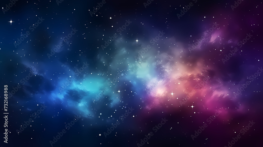 Naklejka premium Mysterious star themed gradient background with countless twinkling stars