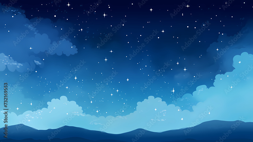 Mysterious star themed gradient background with countless twinkling stars