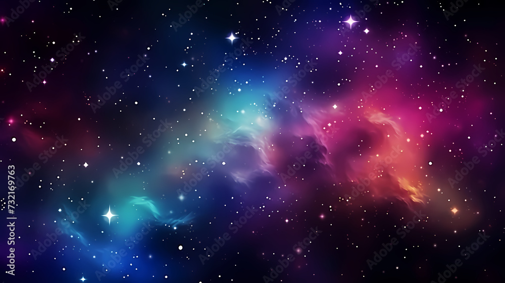 Naklejka premium Mysterious star themed gradient background with countless twinkling stars