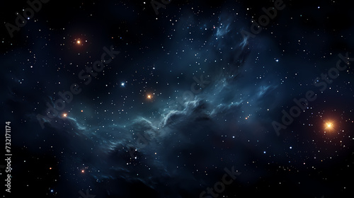 Countless stars twinkle in the night sky