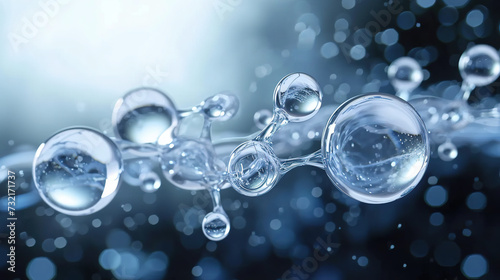 Cosmetic Essence Liquid bubble molecule .bubbles in water 