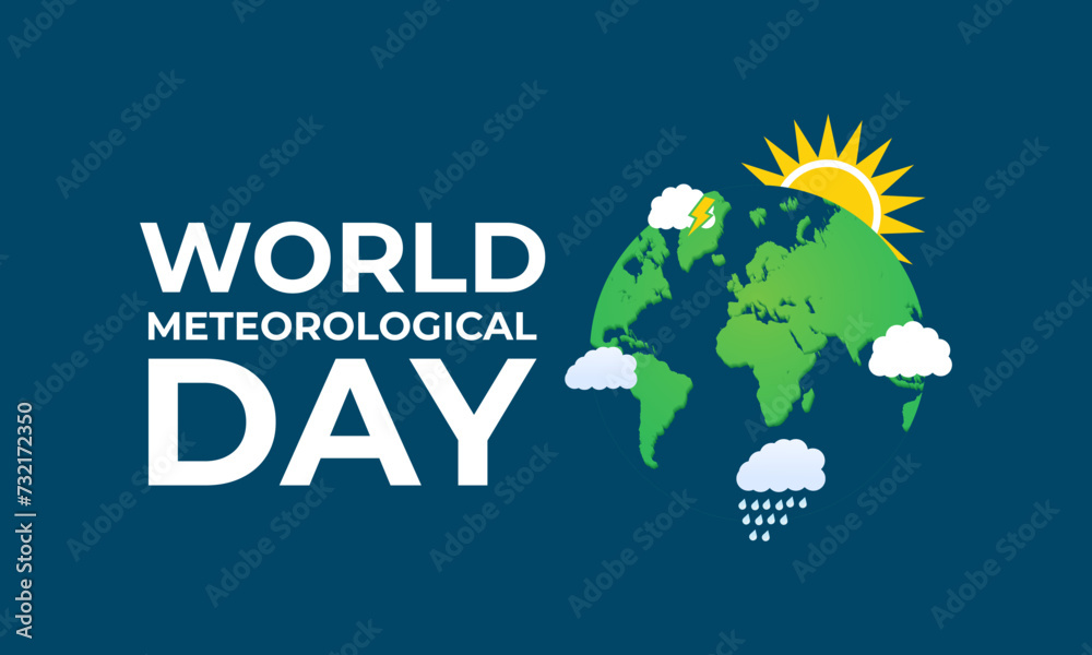 World Meteorological Day with climate and weather. Banner poster, flyer and Banner, background design. Vector Illustration
