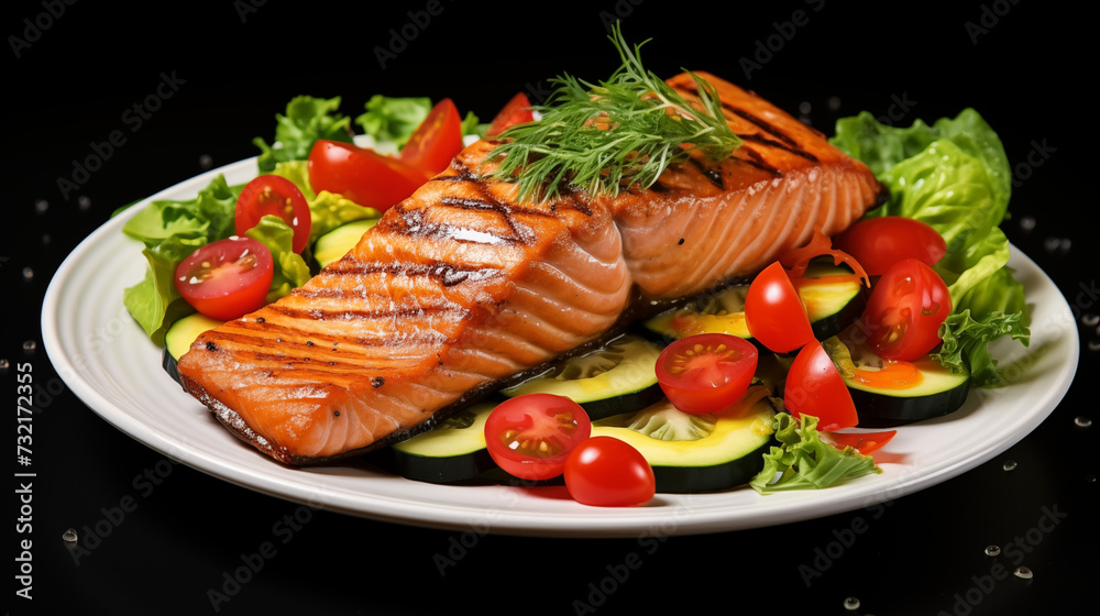Grilled Salmon With Fresh Garden Vegetables Grilled Salmon With Fresh Garden Vegetables