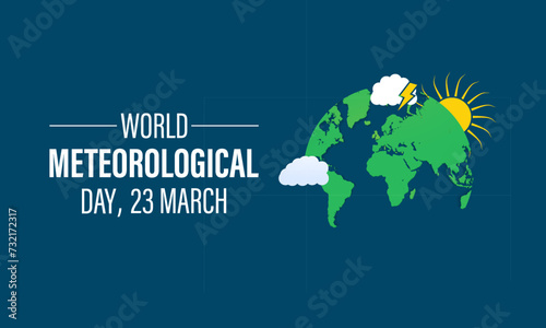 World Meteorological Day with climate and weather. Banner poster, flyer and Banner, background design. Vector Illustration