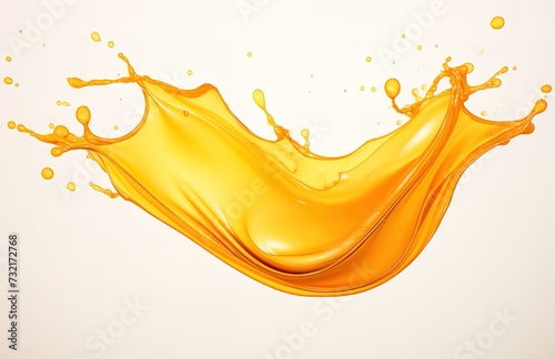 Fresh orange juice splashes on a white background	