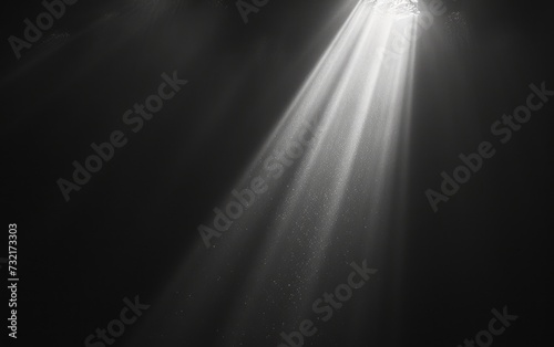 A single beam of light piercing through darkness, symbolizing hope and the possibility of finding a way out of the shadow of addiction 