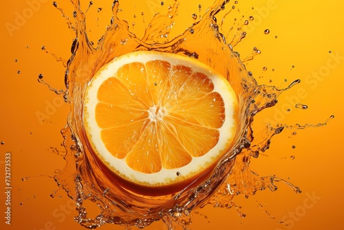 yellow orange slices with water splash