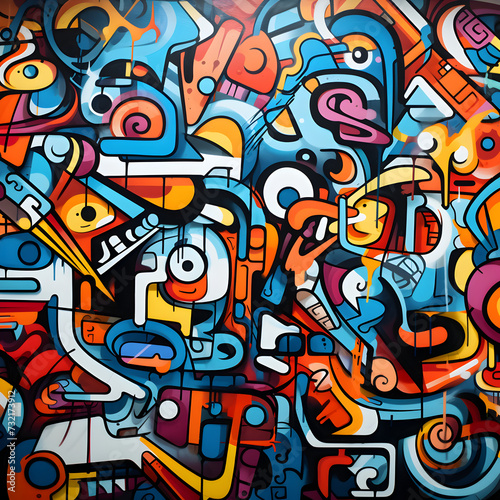 graffiti on the wall ,Ai generative © Sherain