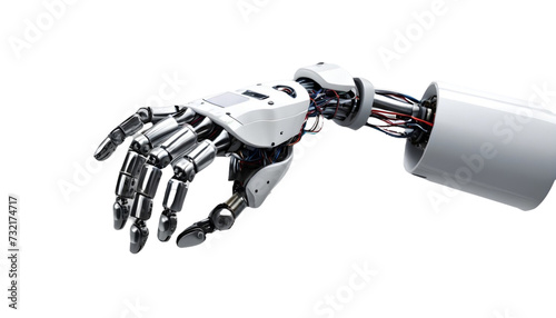 Image showcasing the harmonious integration of artificial intelligence with a Steel robotic hand machine