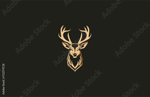 Deer vector flat design illustration
