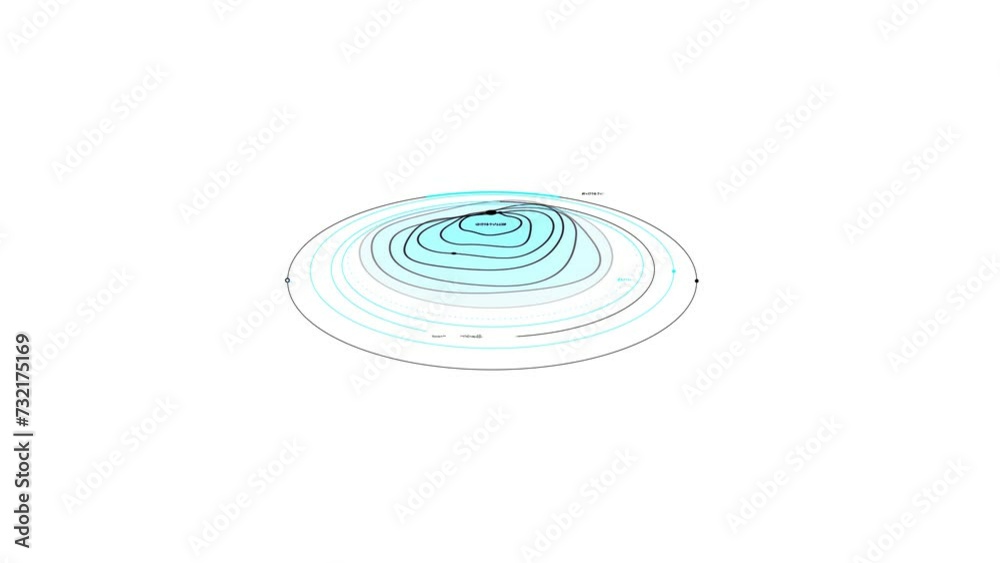 3D topographic map element HUD for sci-fi interface. 3D topographic map element HUD for sci-fi interface.
