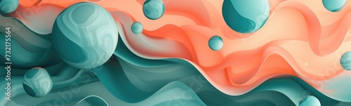 Abstract coral teal color background 