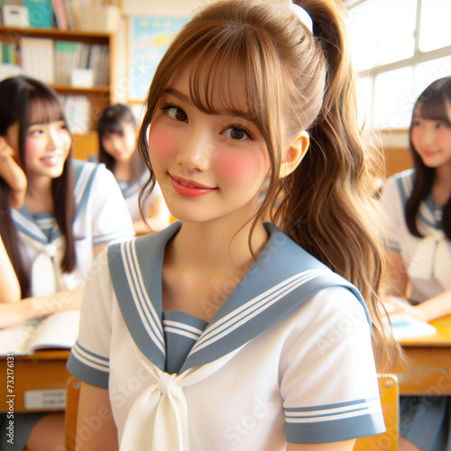 教室の女子学生