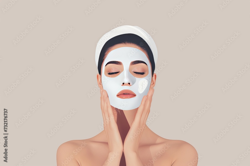 Skincare Model copywriting space. Well groomed woman uses fine lines cream, melaleuca alternifolia leaf oil lip balm, lotion & eye patch. Face cream beauty set jar hair glossing pot Skincare Model copywriting space. Well groomed woman uses fine lines cream, melaleuca alternifolia leaf oil lip balm, lotion & eye patch. Face cream beauty set jar hair glossing pot