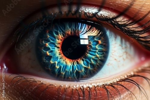 Human Cyborg AI Eye lasik. Eye lasik experience optic nerve lens achromatopsia color vision. Visionary iris beauty sight lasik success rate eyelashes photo