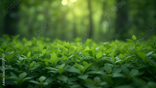 Sunbeam Illuminating Young Forest Plants © Mind