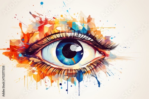 Human Cyborg AI Eye cranial nerve iii. Eye green eye optic nerve lens congenital ptosis color vision. Visionary iris hindsight sight indigo eyelashes