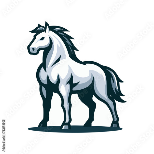 simple cool horse logo vector illustration