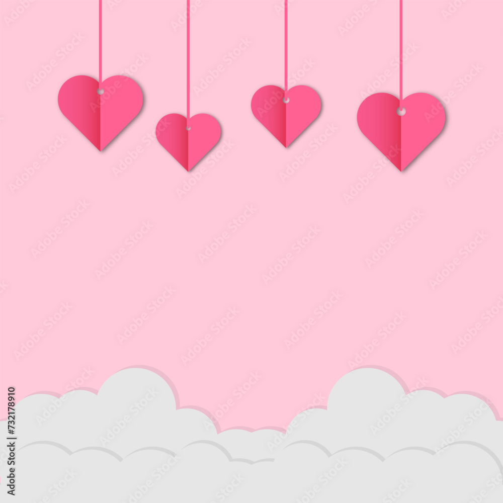 Valentine with heart Background vector template 