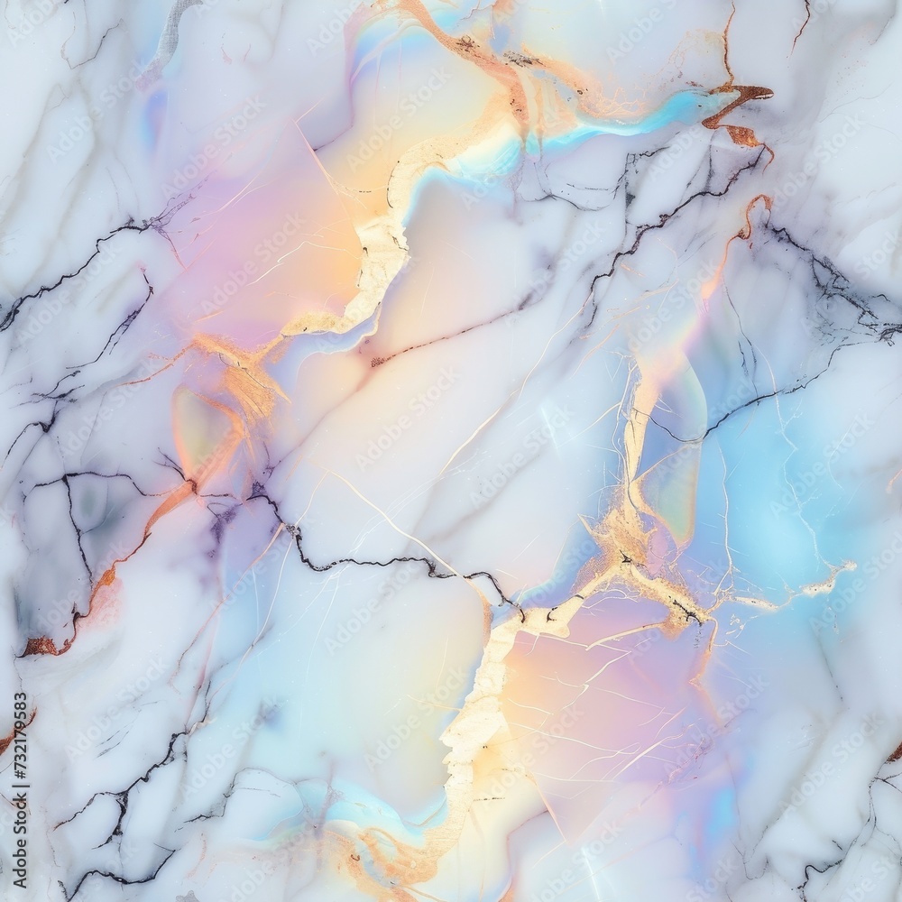 Seamless pastel marble stone pattern with holographic iridescent colors Seamless pastel marble stone pattern with holographic iridescent colors