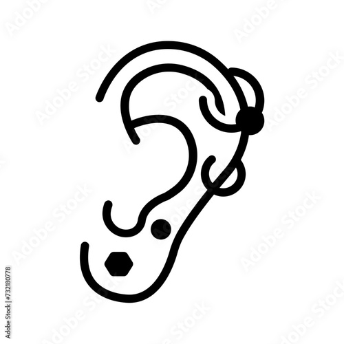 Vector solid black icon for Piercing