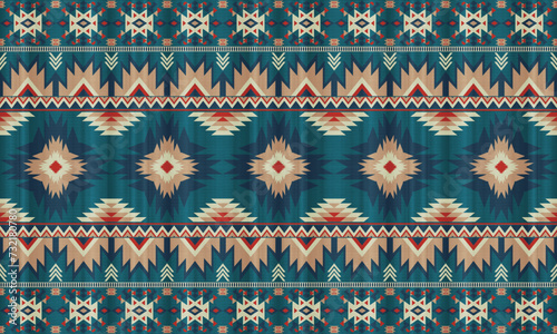 American tribal ethnic native pattern.Traditional Navajo,Aztec,Apache,Southwest and Mexican style fabric pattern.Abstract vector motifs pattern.For fabric,clothing,blanket,carpet,woven,wrap,decoration