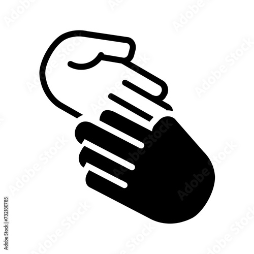 Vector solid black icon for Join us