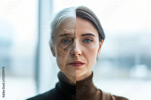 Aging fine aging. Comparison young to old woman hypertension. Less Wrinkles, geriatric health, anti aging herbs, lines through skincare, anti aging cream, scarlet fever and face lift