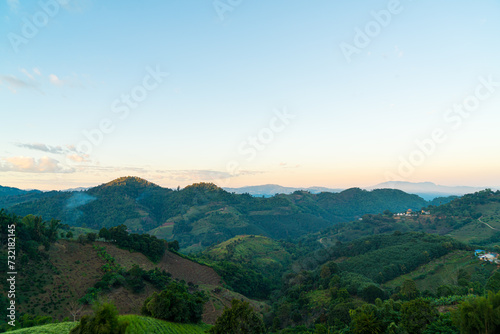 beautiful mountain hill with sky © topntp