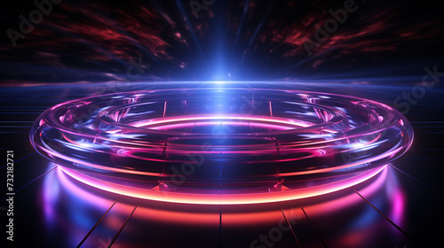 neon pink time connecting hole light background