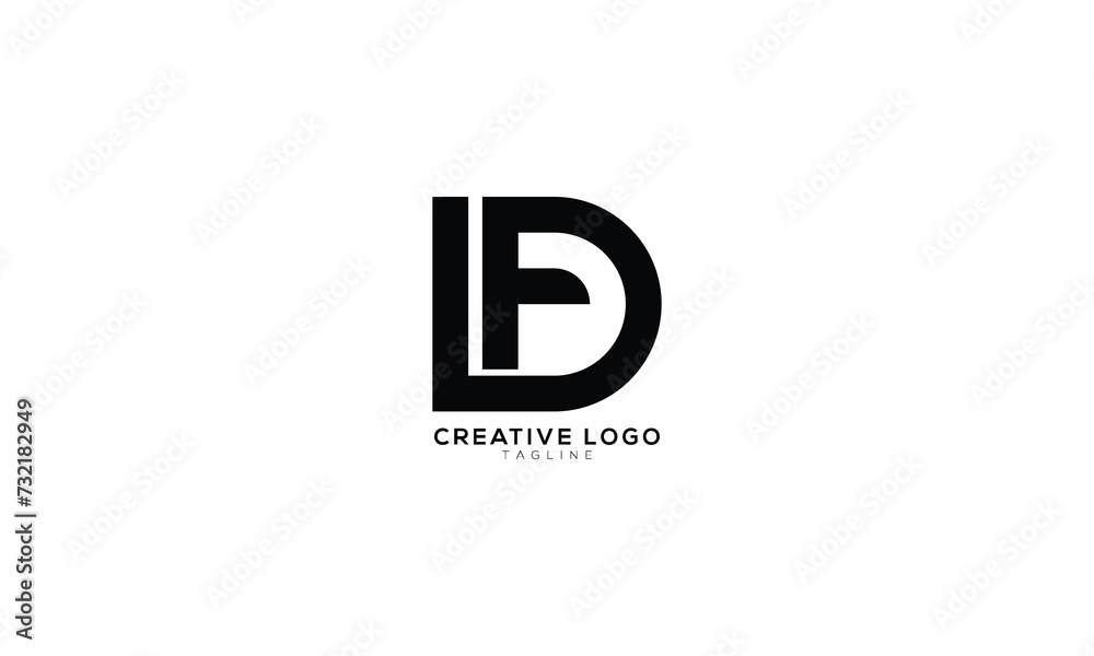 FD DF Abstract initial monogram letter alphabet logo design