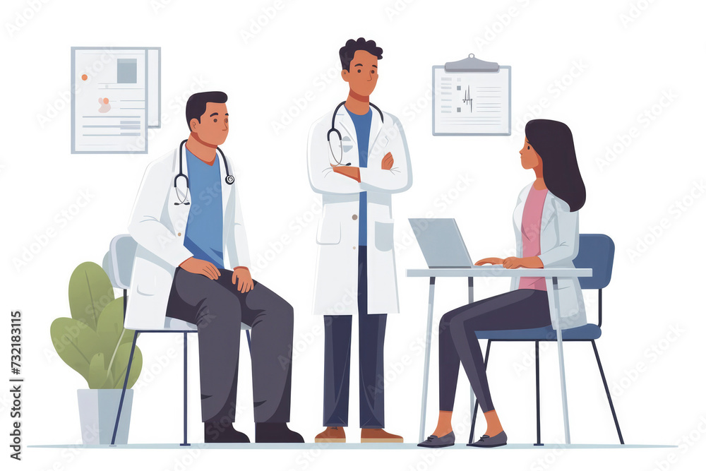 The doctor assesses risk factors and reviews symptoms The doctor assesses risk factors and reviews symptoms