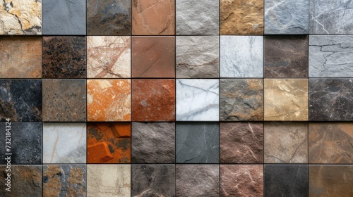 Assorted wall tile samples showcasing diverse textures. Design possibilities unfold  Ai Generated.