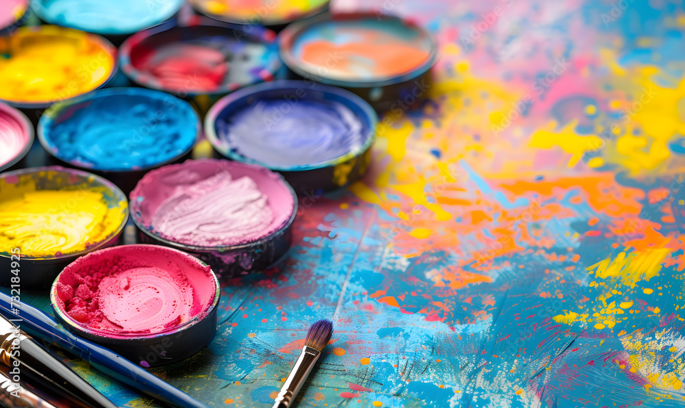 Beautiful colorful background with various pastel paints smeared, Generative AI Beautiful colorful background with various pastel paints smeared, Generative AI