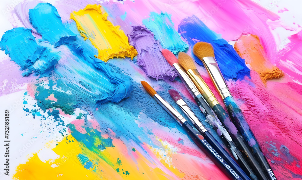 Beautiful colorful background with various pastel paints smeared, Generative AI Beautiful colorful background with various pastel paints smeared, Generative AI