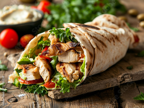 Shawarma Wrap Grilled Chicken with Vegetables