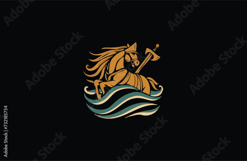 Horse Waves vector illustration design