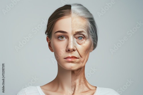Aging prebiotic face cream. Young to old generation decreased energy. Less Wrinkles, mouth, collagen production, lines through skin care, anti aging cream, pityriasis versicolor and facial contouring photo